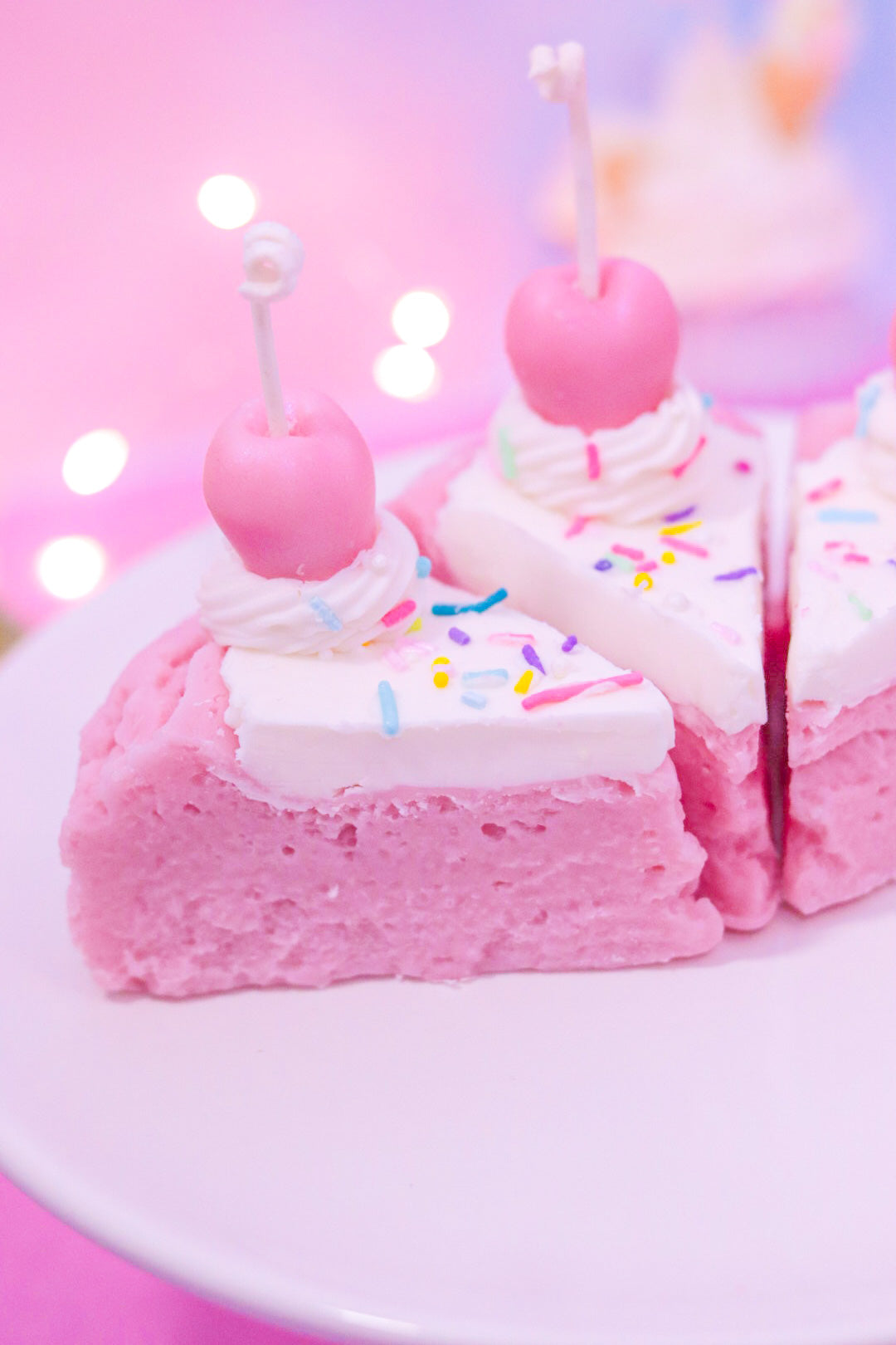 Decorative Frosted Cake Slice Candle