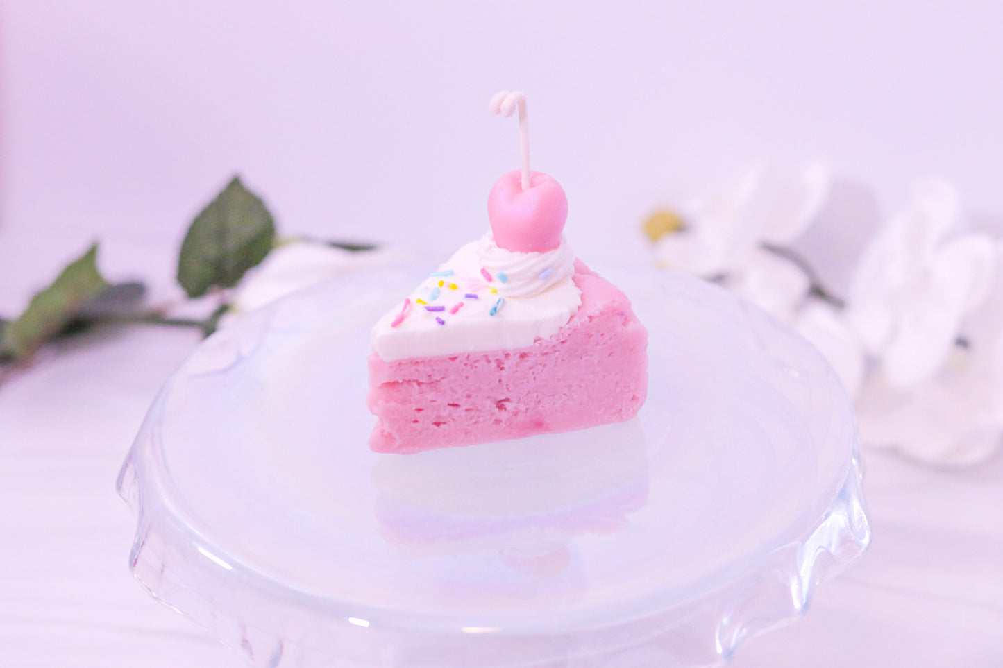 Decorative Frosted Cake Slice Candle