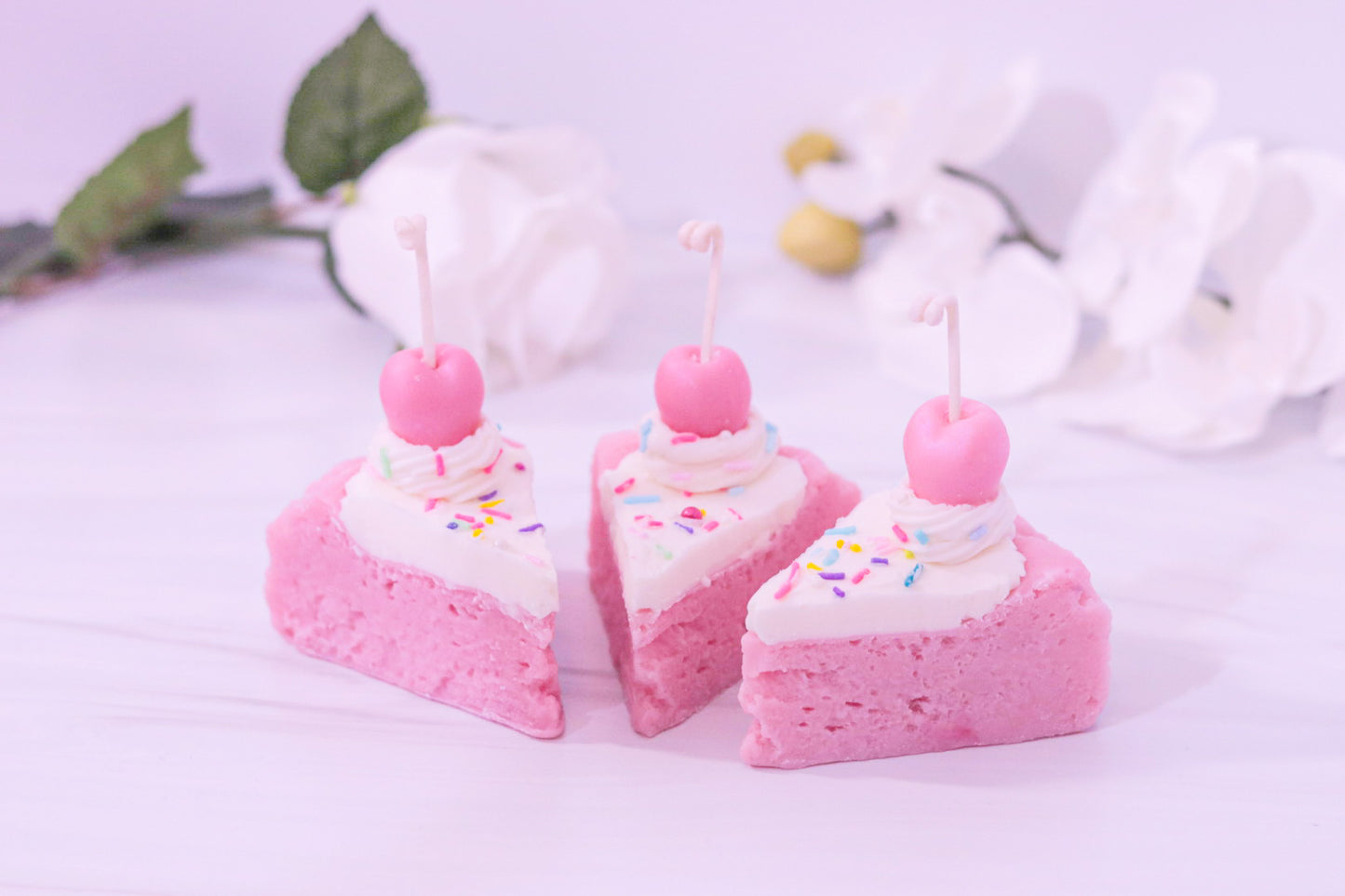 Decorative Frosted Cake Slice Candle