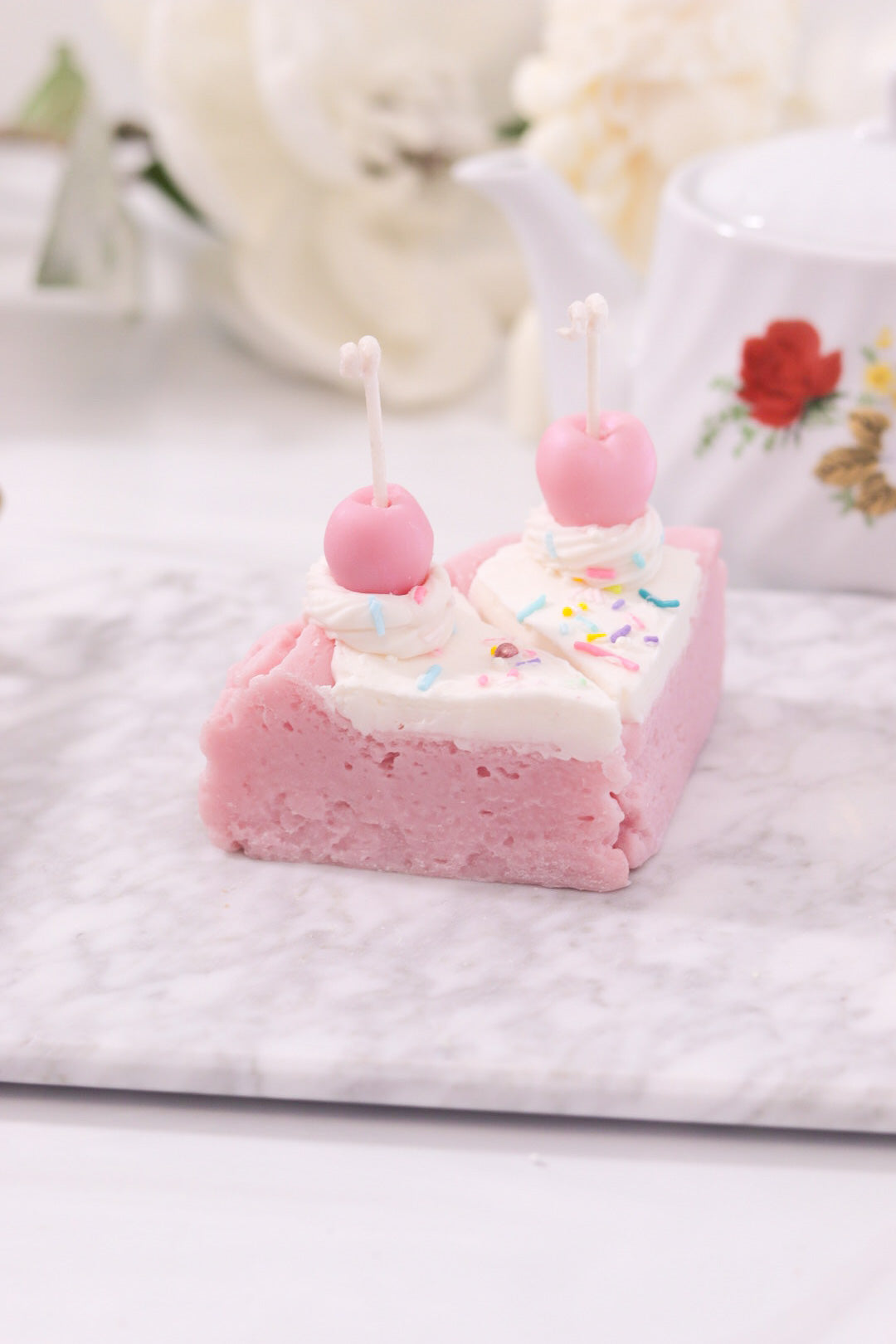 Decorative Frosted Cake Slice Candle