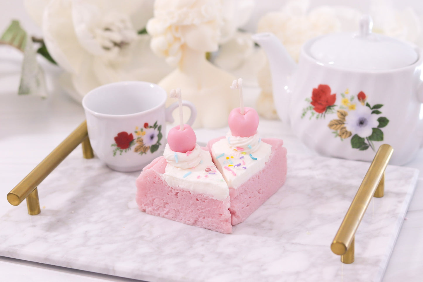 Decorative Frosted Cake Slice Candle