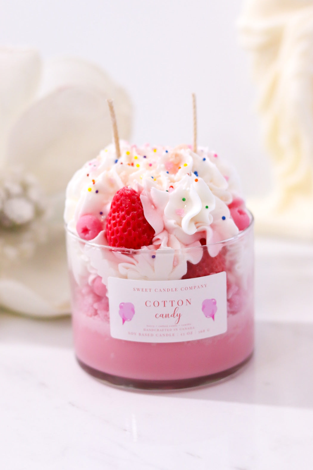 Sweetie - Cotton Candy Scented Soy Candle with Rainbow Quartz – Lamarion's  Bazaar