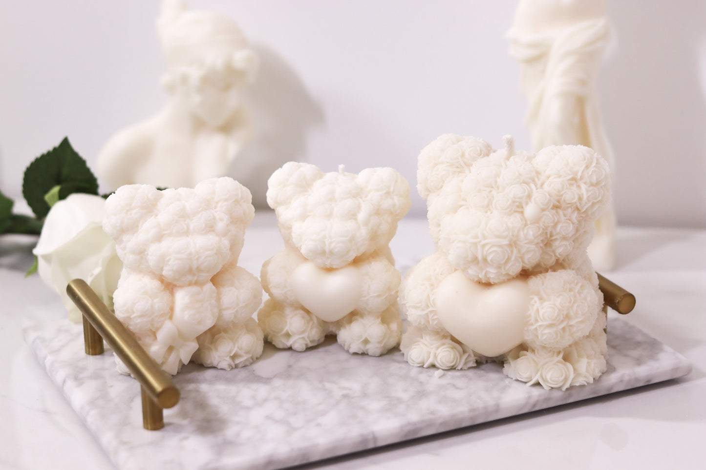 Rose Bear Candle (Large)