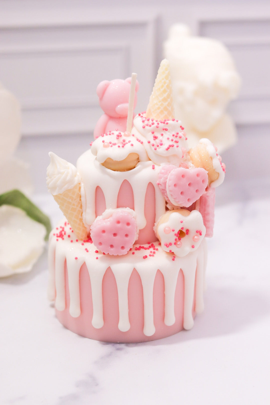 Decorative Two-Tier Cake Candle