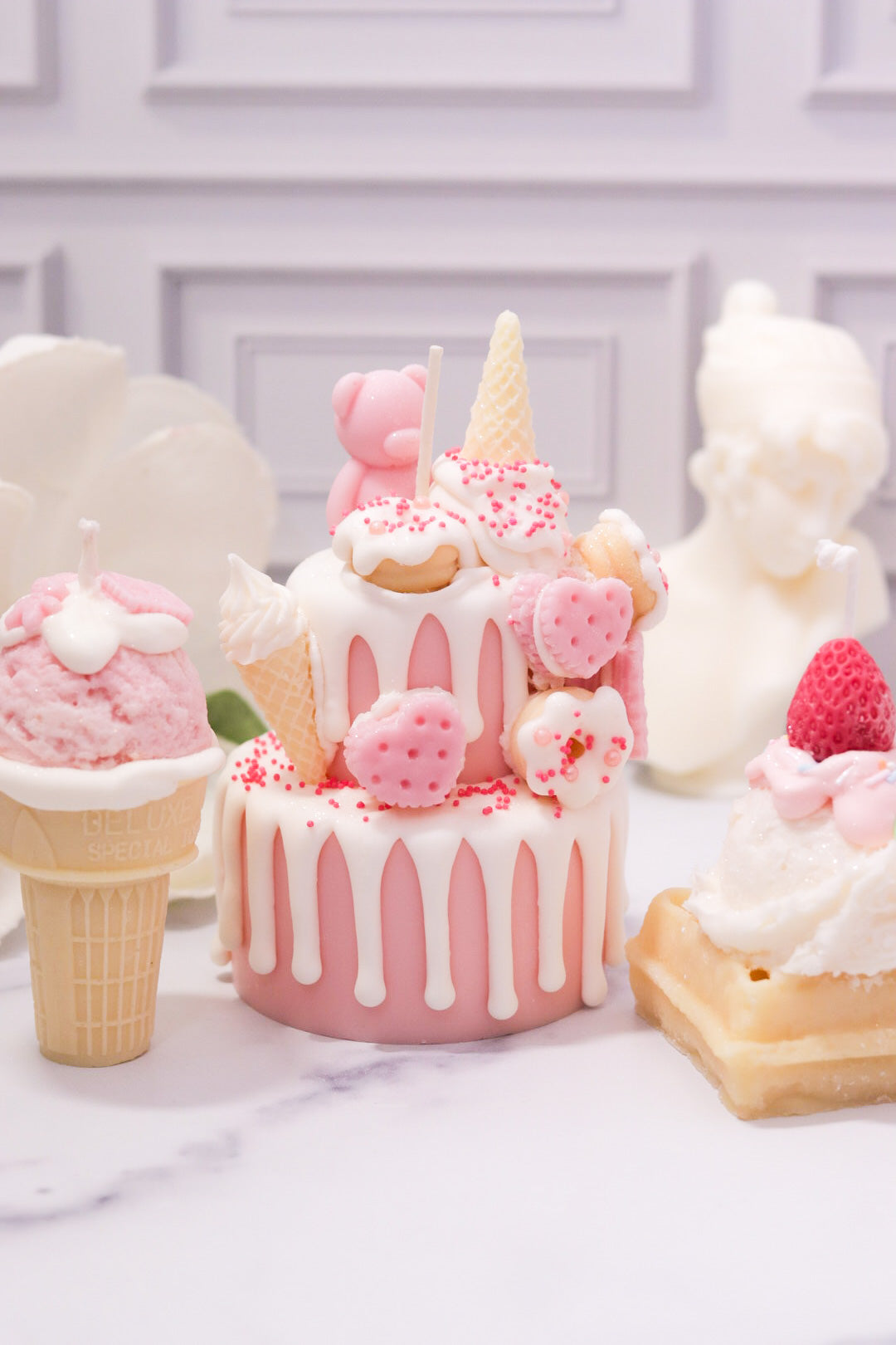 Decorative Two-Tier Cake Candle
