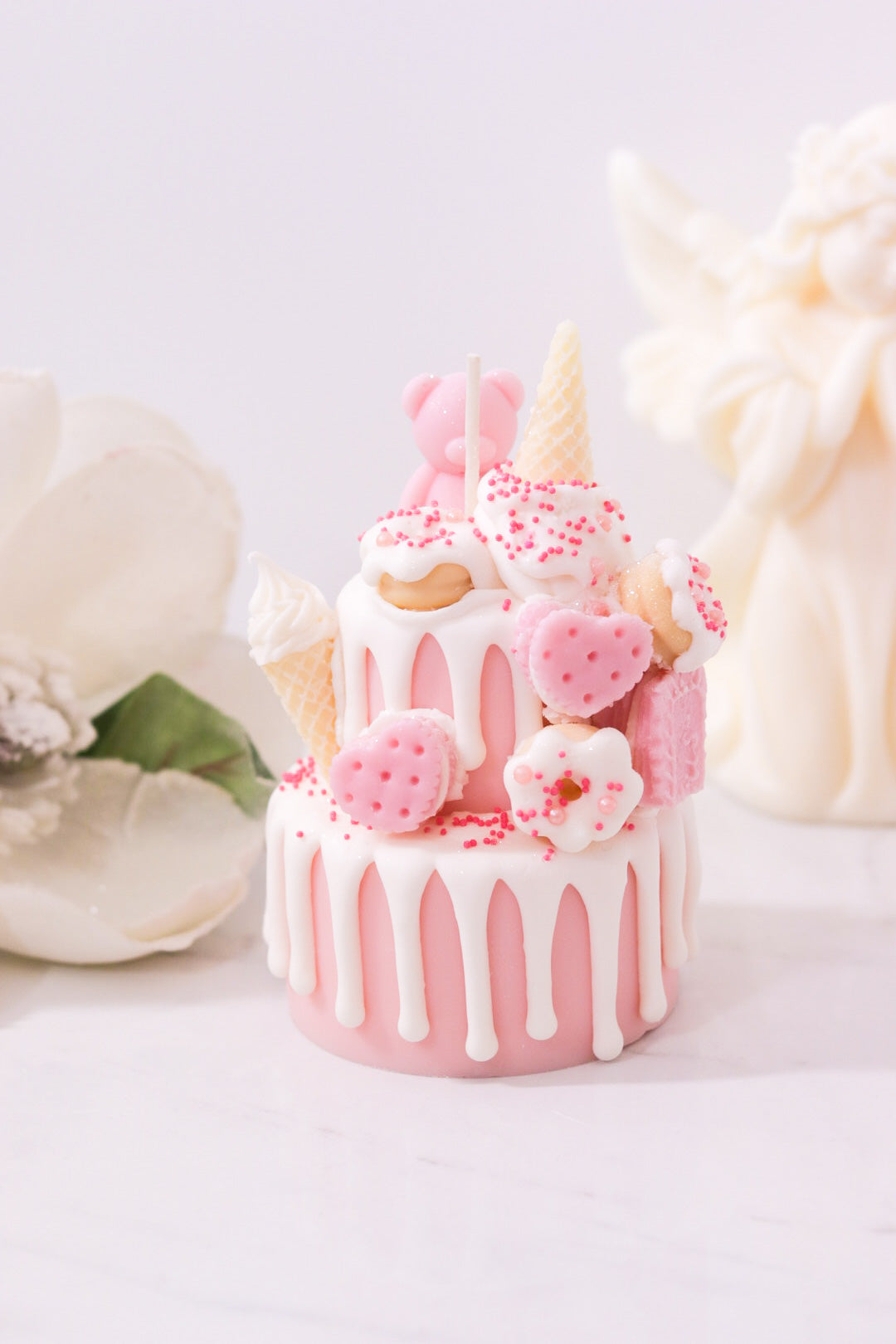 Decorative Two-Tier Cake Candle