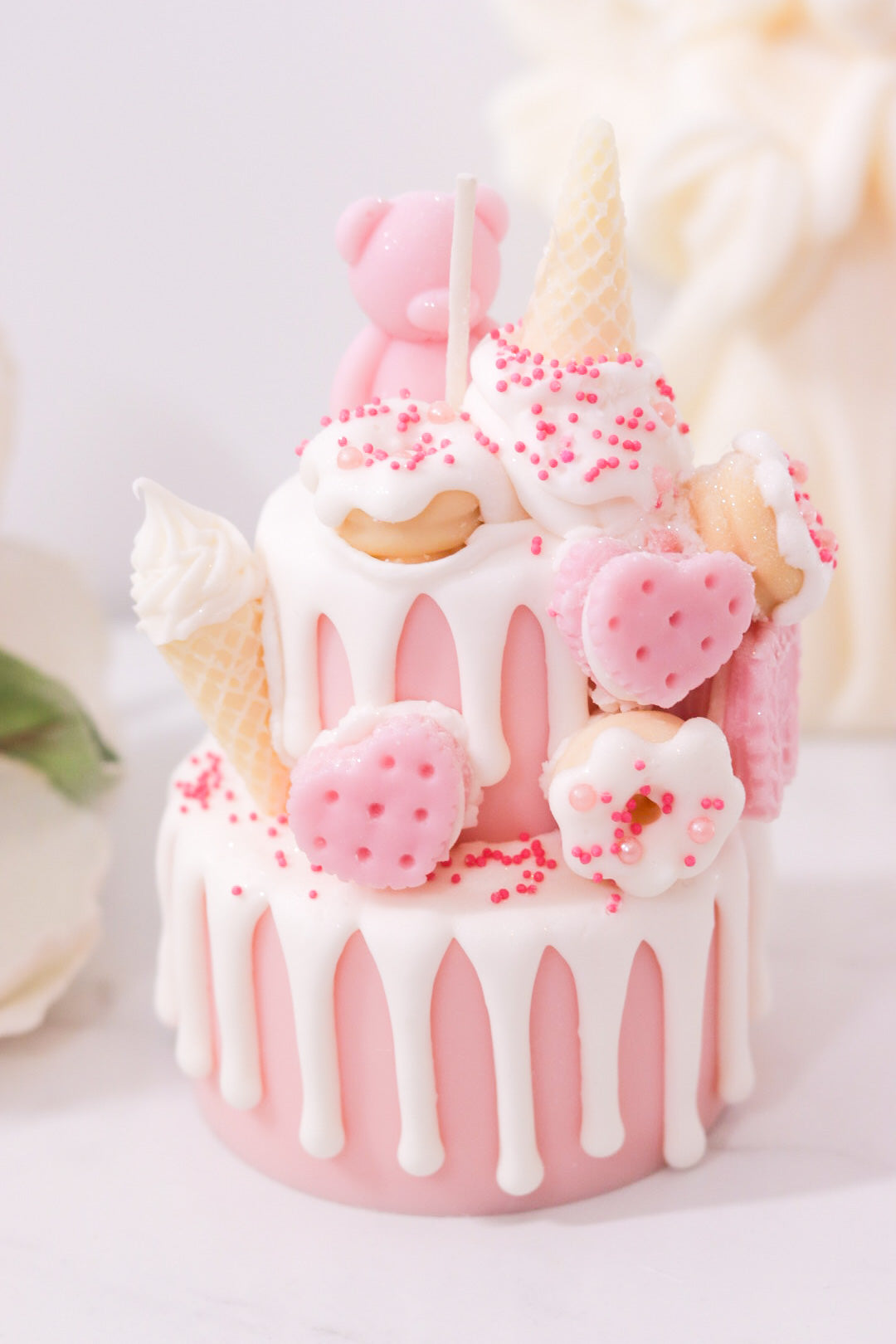 Decorative Two-Tier Cake Candle
