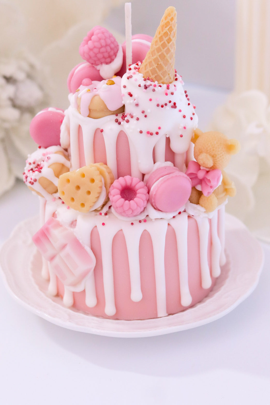 Decorative Two-Tier Cake Candle