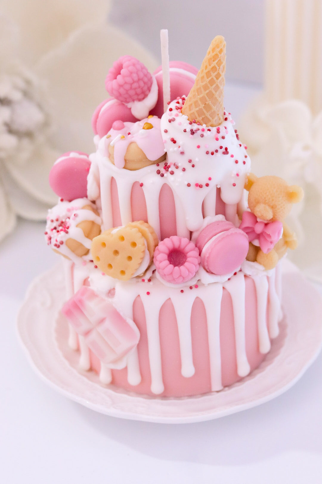 Decorative Two-Tier Cake Candle