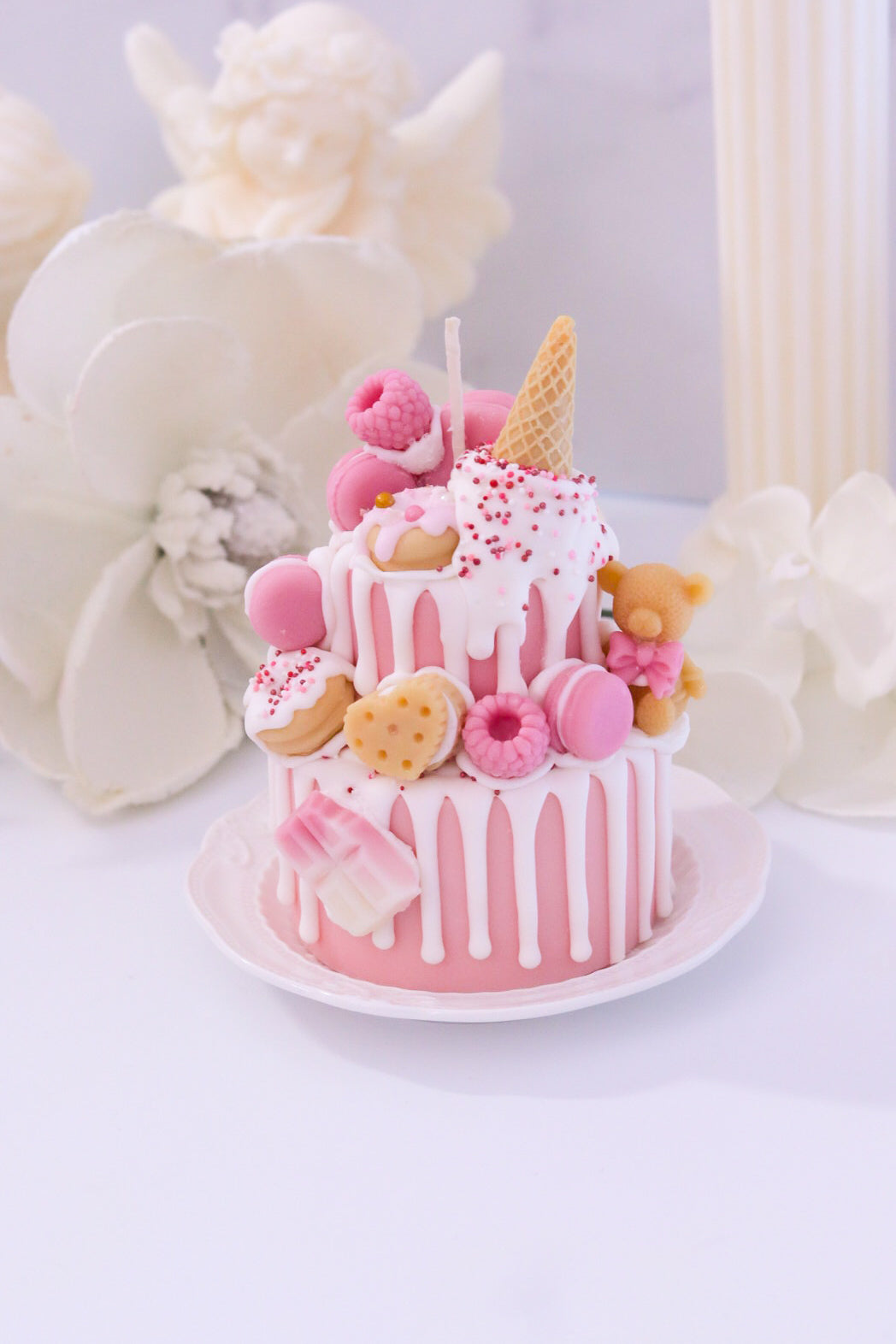 Decorative Two-Tier Cake Candle