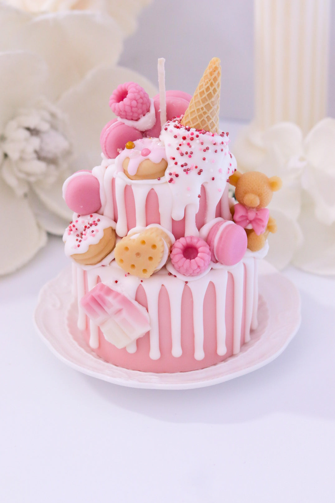 Decorative Two-Tier Cake Candle