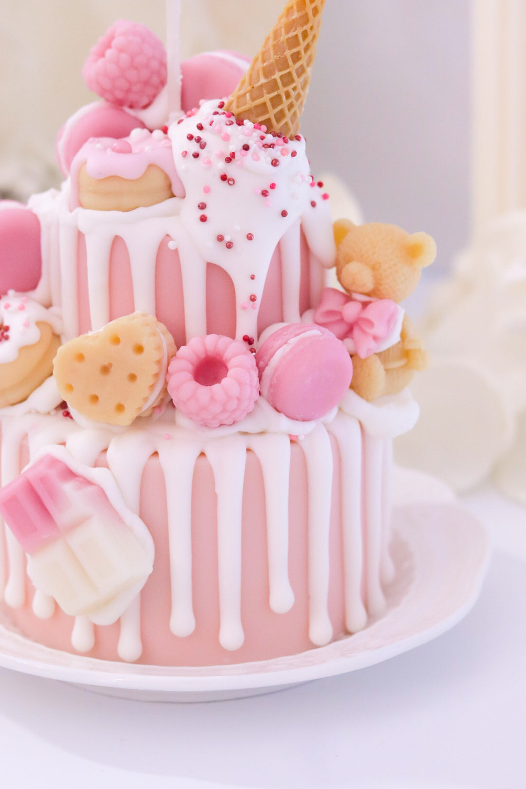 Decorative Two-Tier Cake Candle