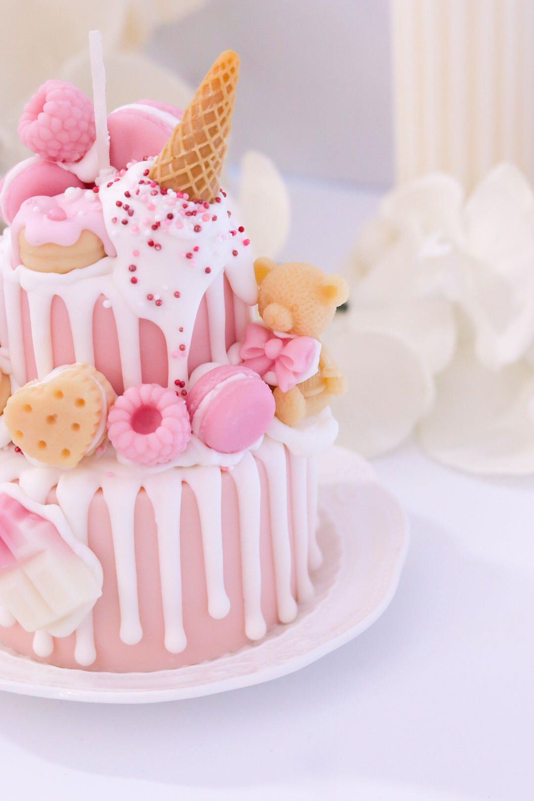 Decorative Two-Tier Cake Candle