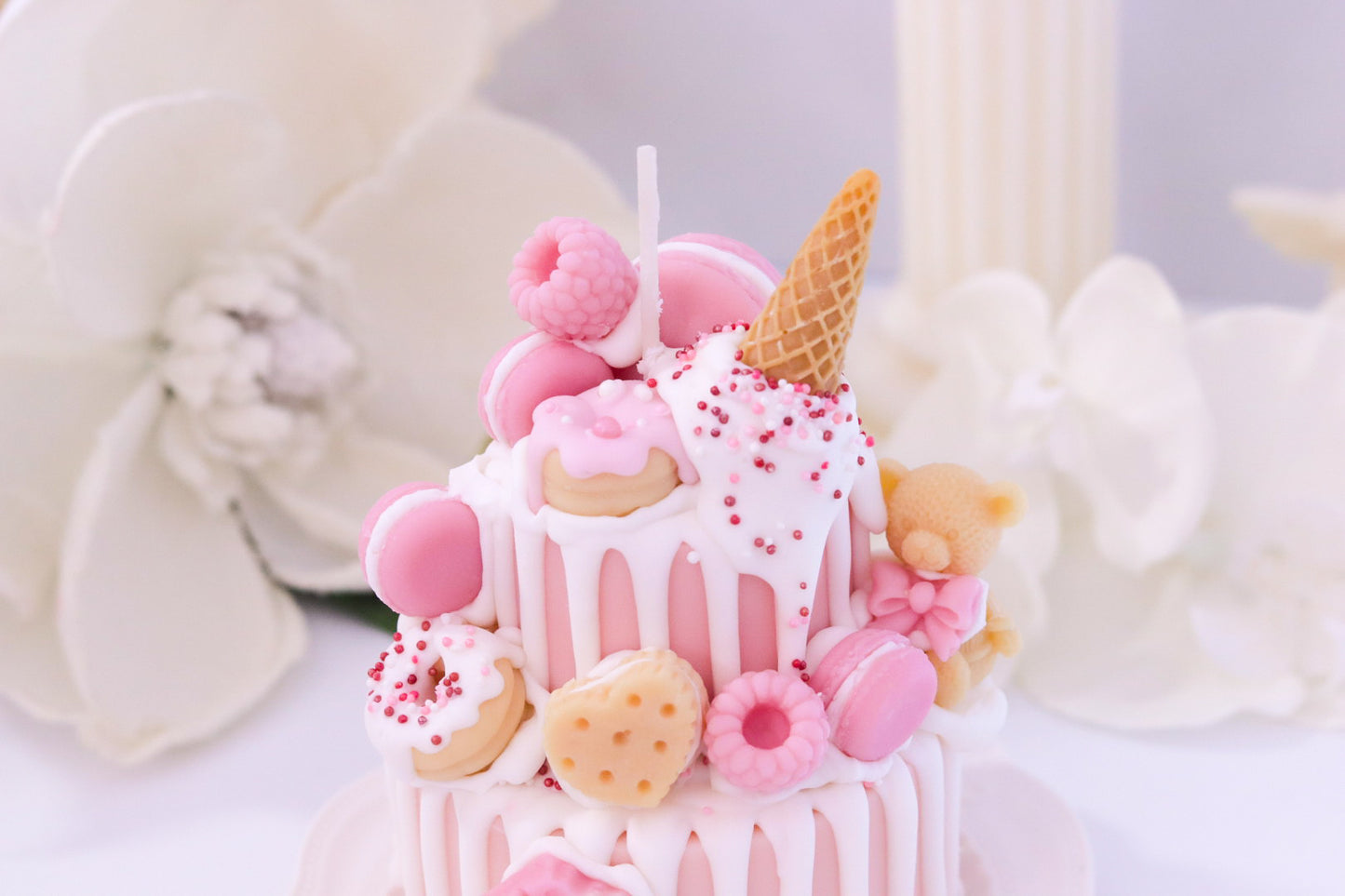 Decorative Two-Tier Cake Candle