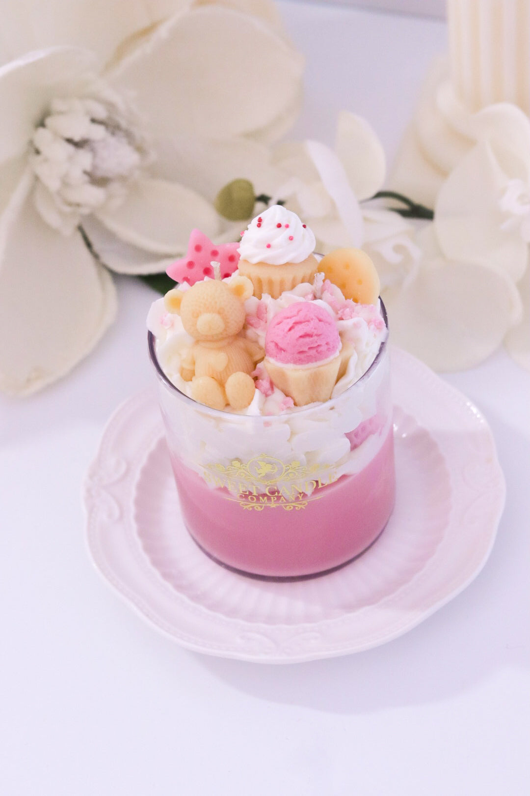 Pink Sugar Dessert Candle