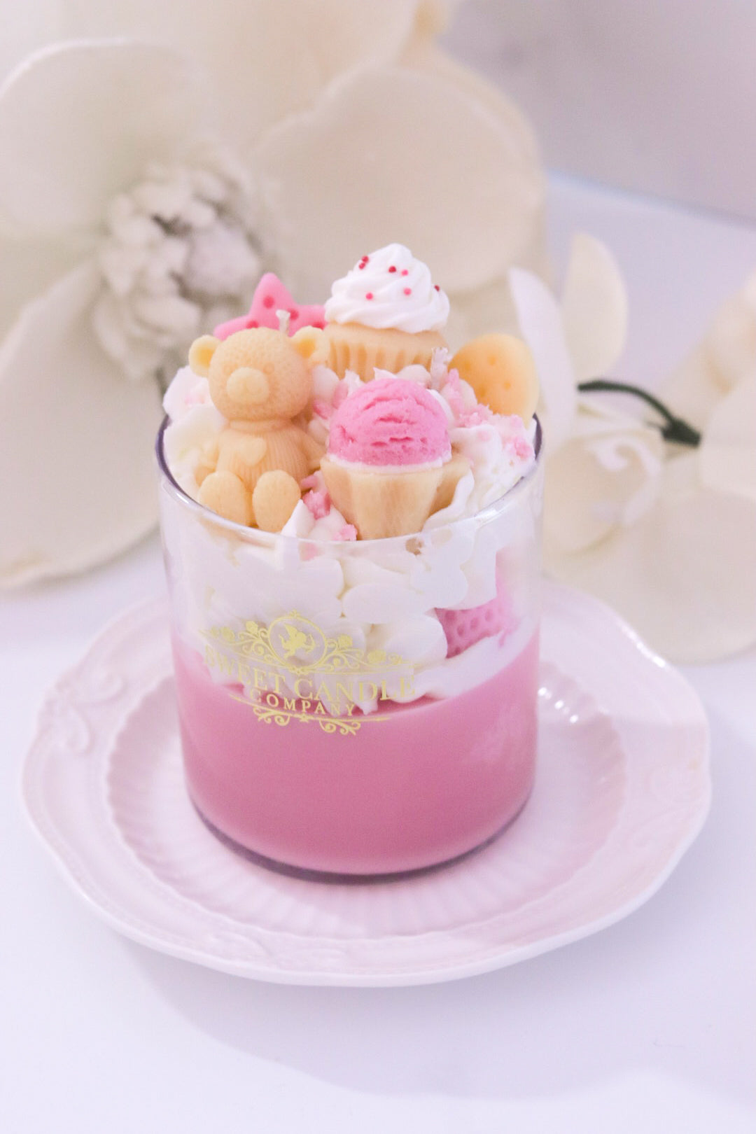 Pink Sugar Dessert Candle