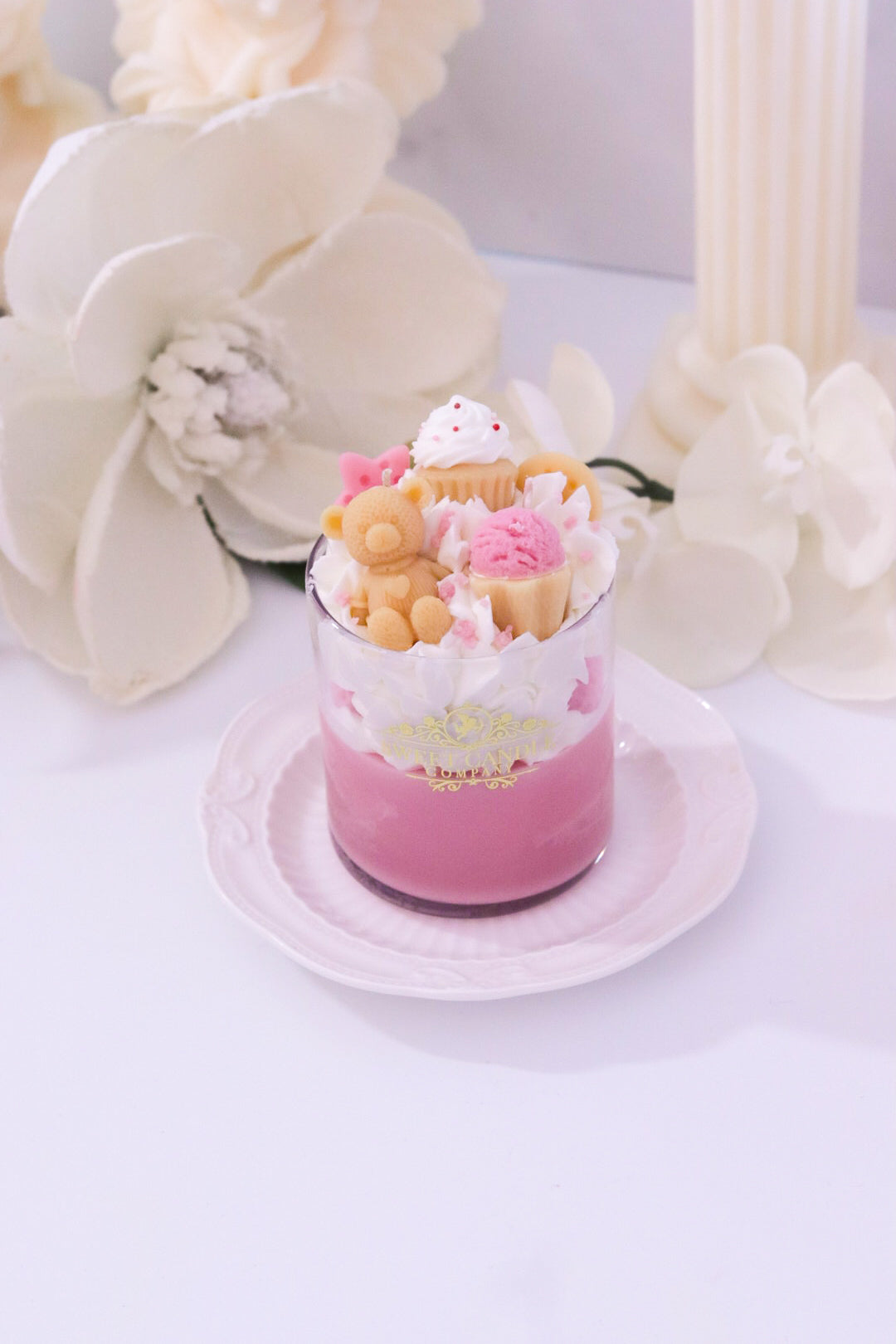 Pink Sugar Dessert Candle