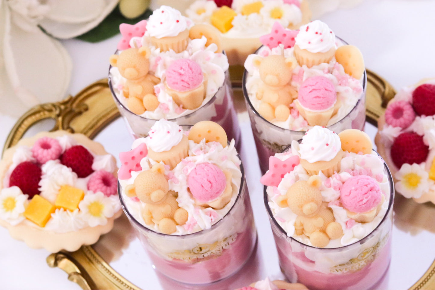 Pink Sugar Dessert Candle