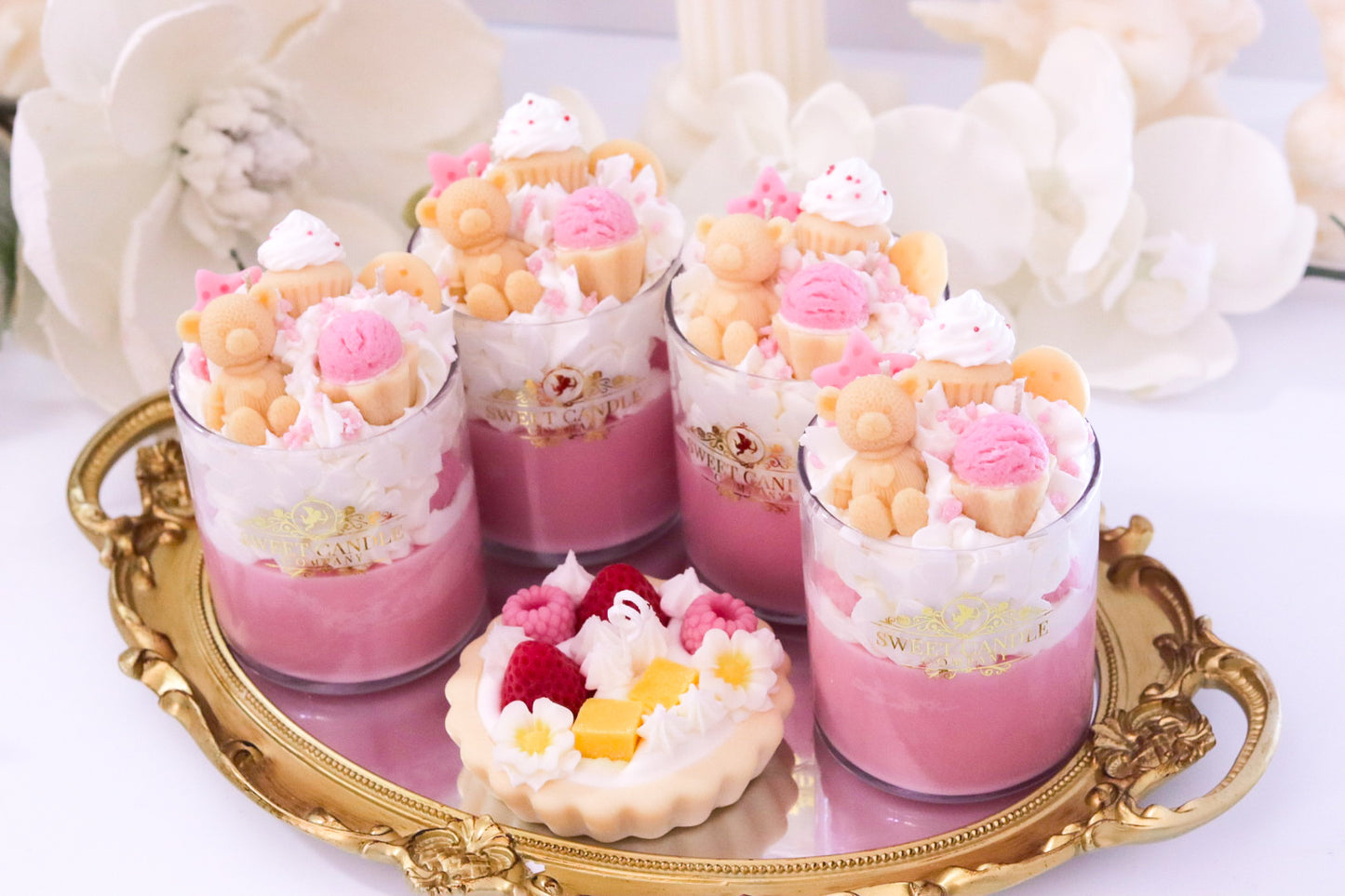 Pink Sugar Dessert Candle