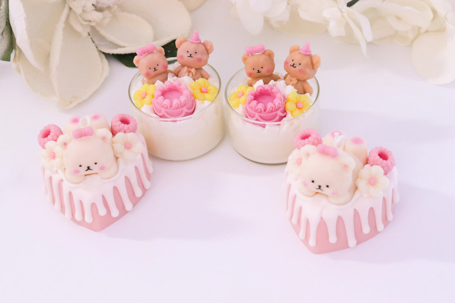 Blush Bear Dessert Candle