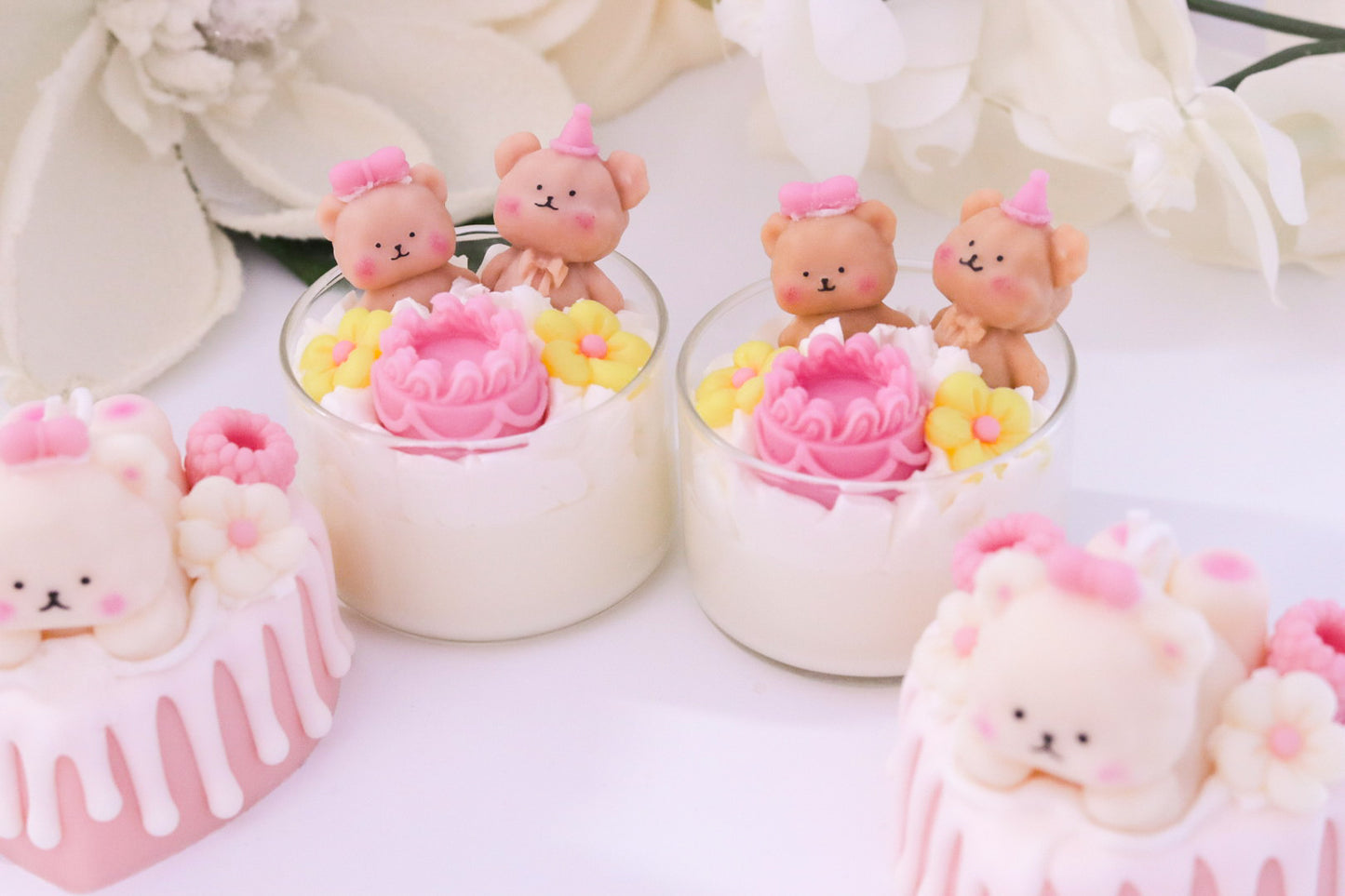 Blush Bear Dessert Candle