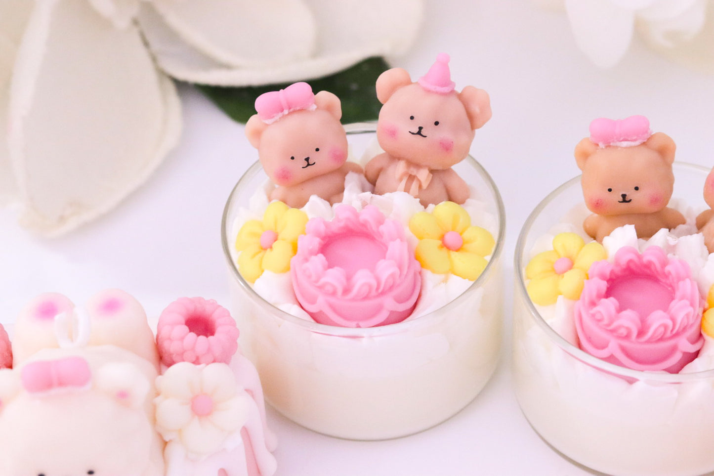 Blush Bear Dessert Candle
