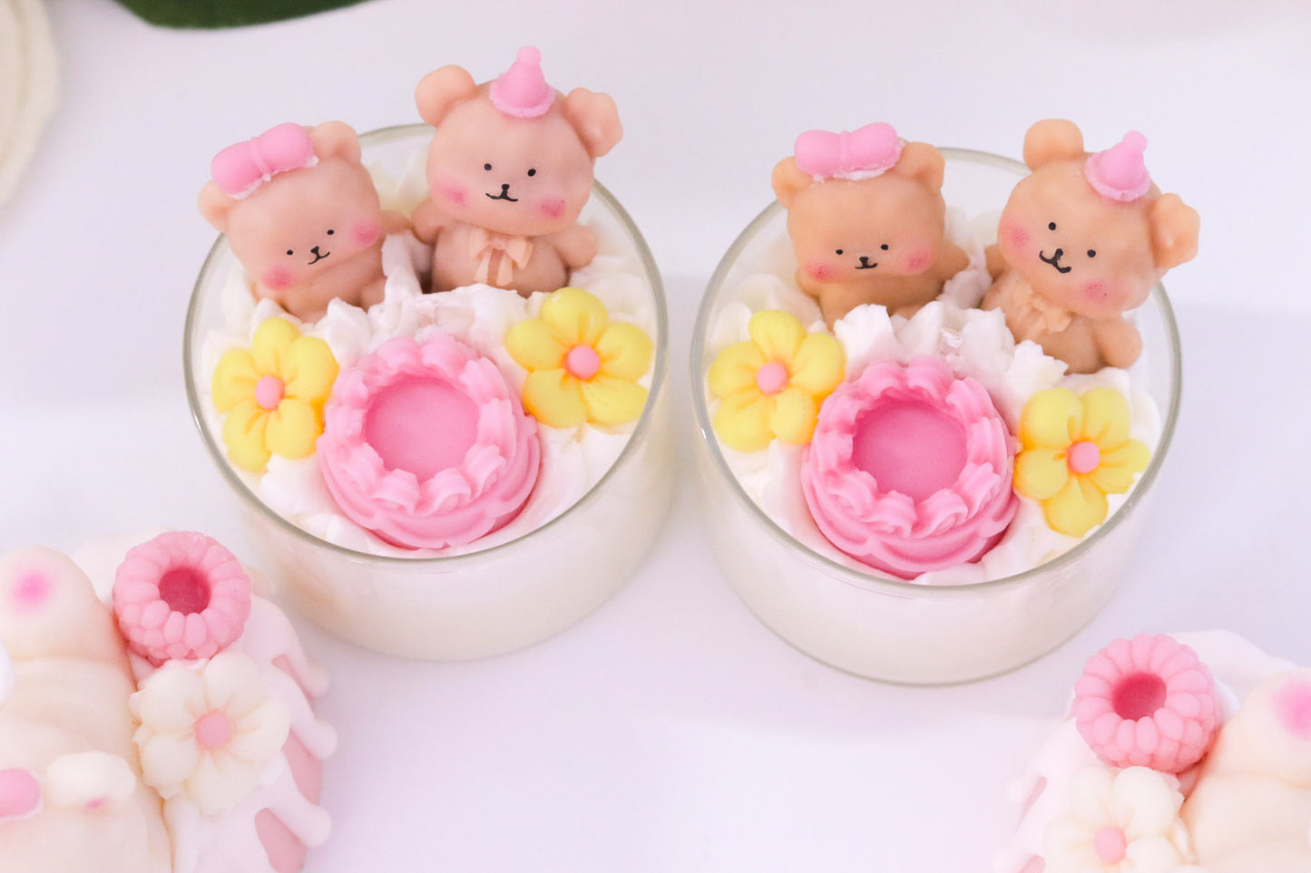 Blush Bear Dessert Candle