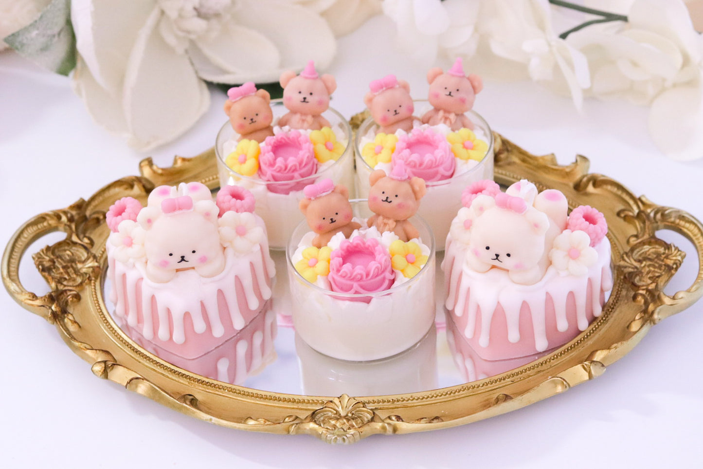 Blush Bear Dessert Candle