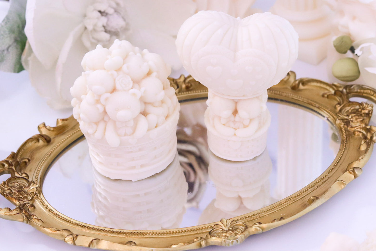 Heart Air Balloon Bears Candle