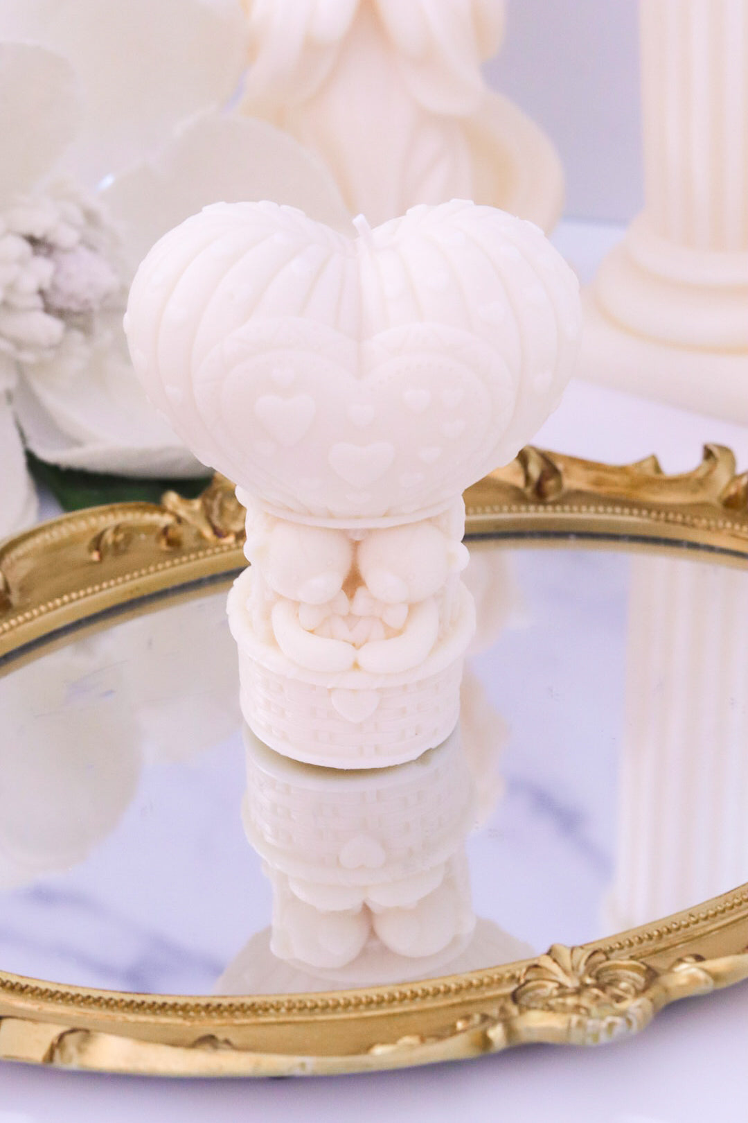 Heart Air Balloon Bears Candle