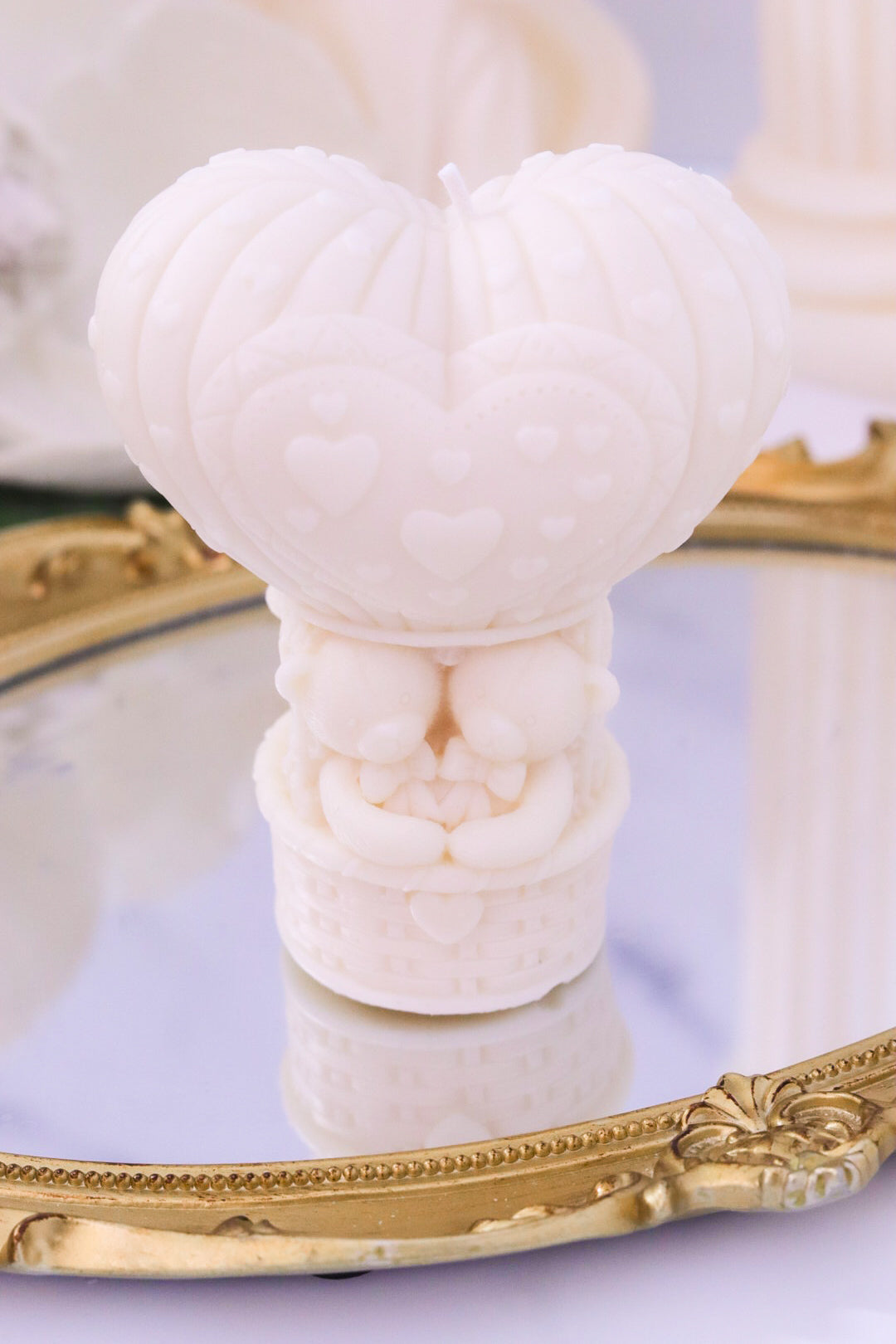 Heart Air Balloon Bears Candle
