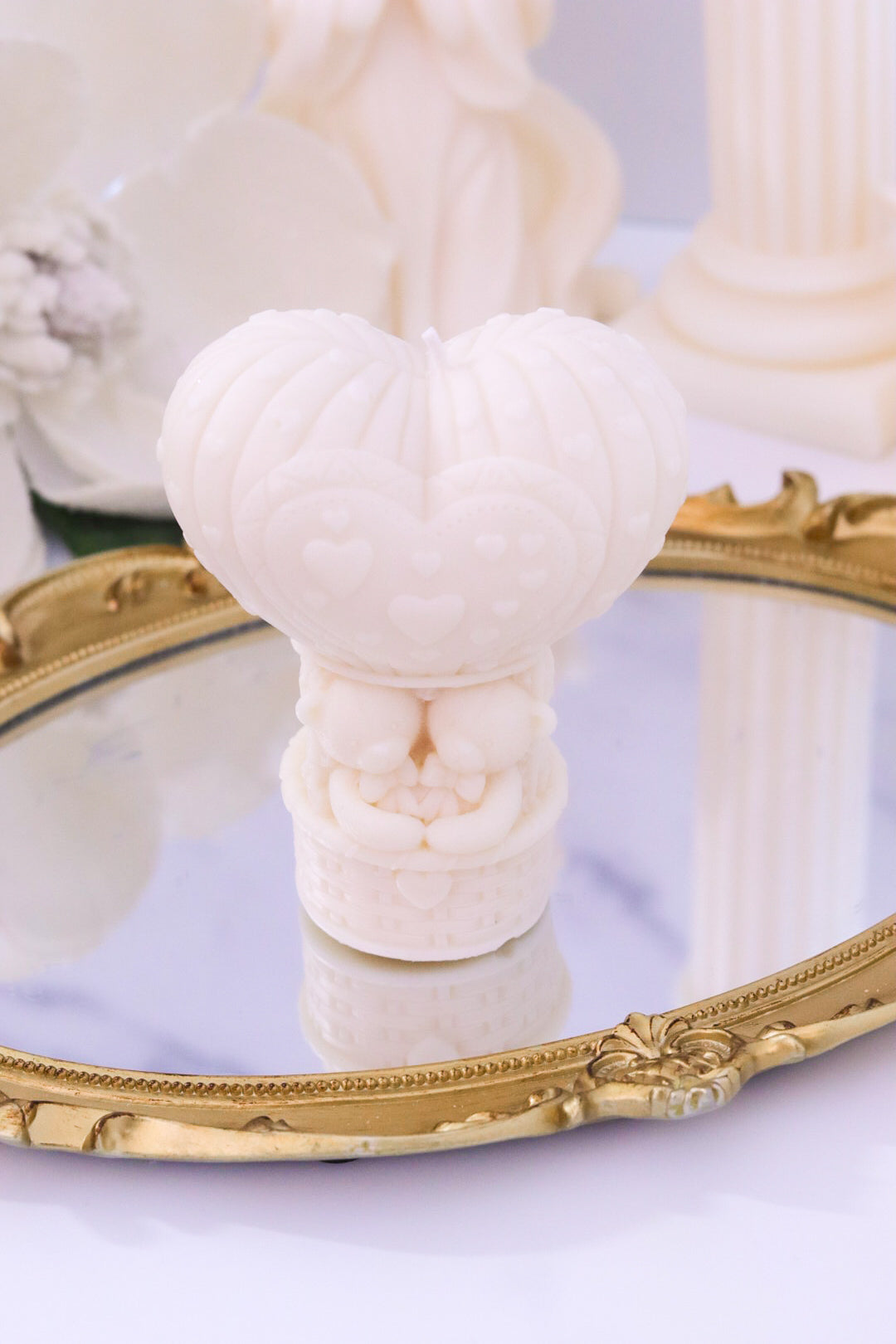 Heart Air Balloon Bears Candle