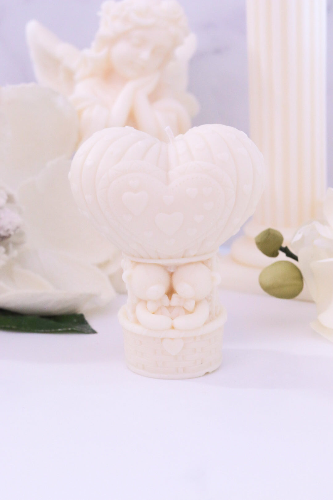 Heart Air Balloon Bears Candle
