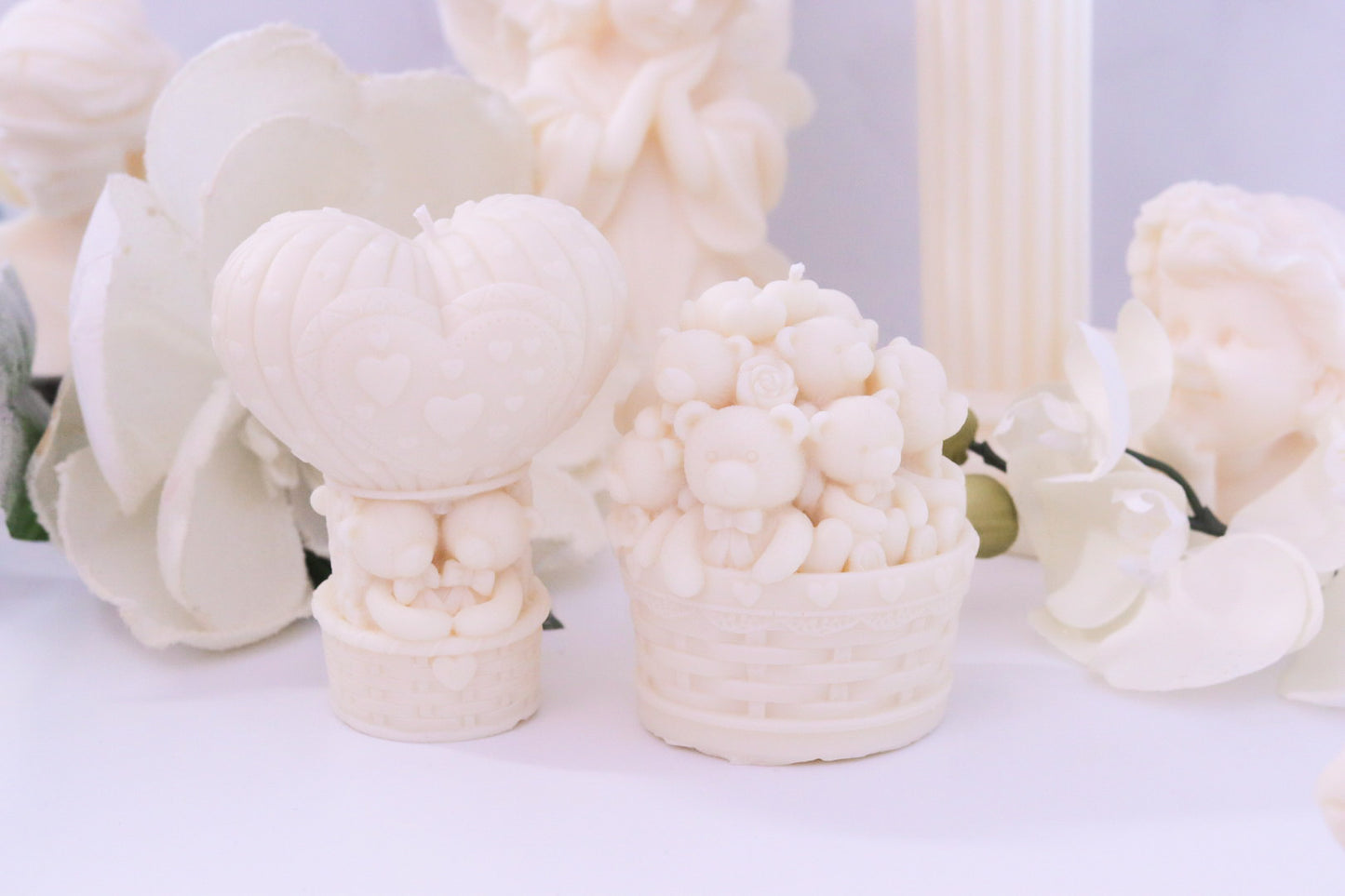 Heart Air Balloon Bears Candle