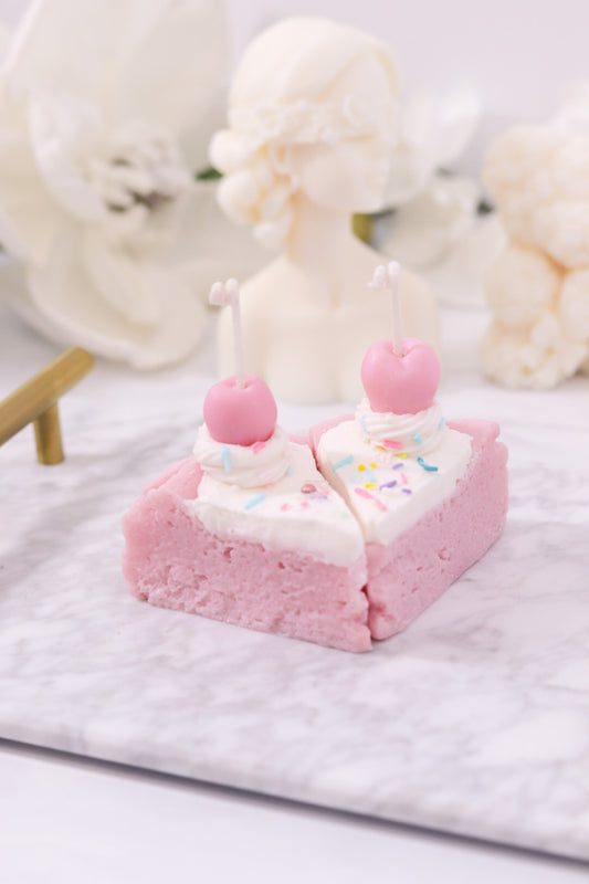 Decorative Frosted Cake Slice Candle