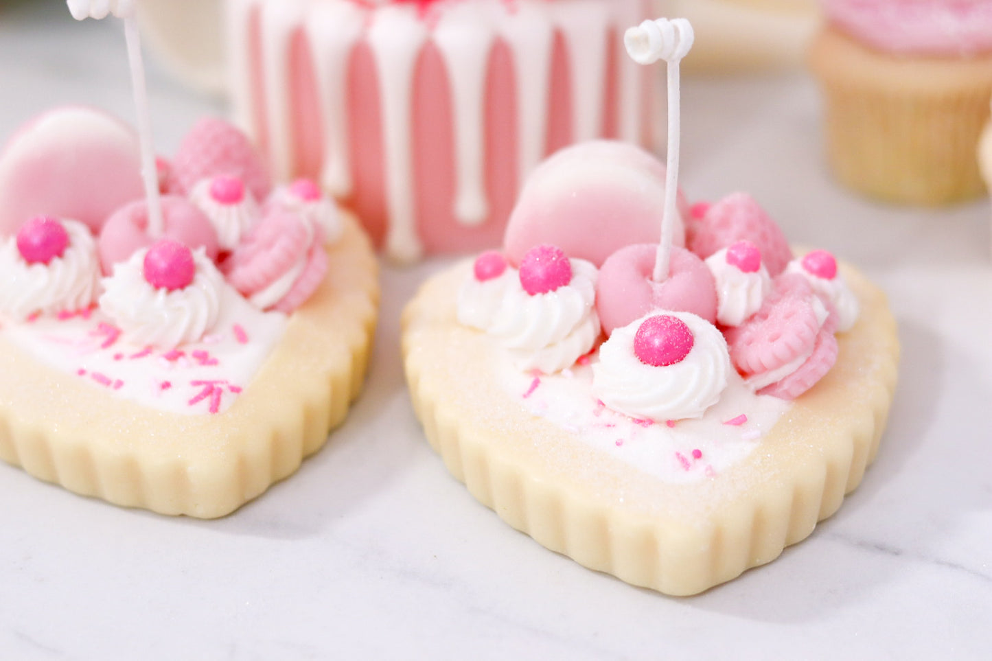 Decorative Tart Dessert Candle (Pink)