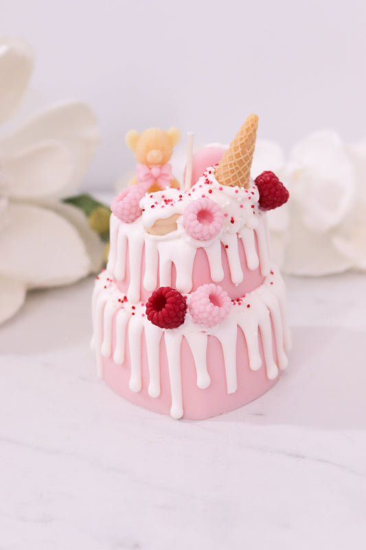 Decorative Heart Shaped Two-Tier Cake Candle