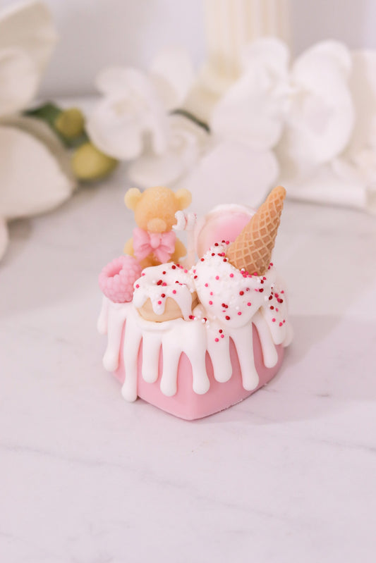 Decorative Small Heart Shaped Cake Candle