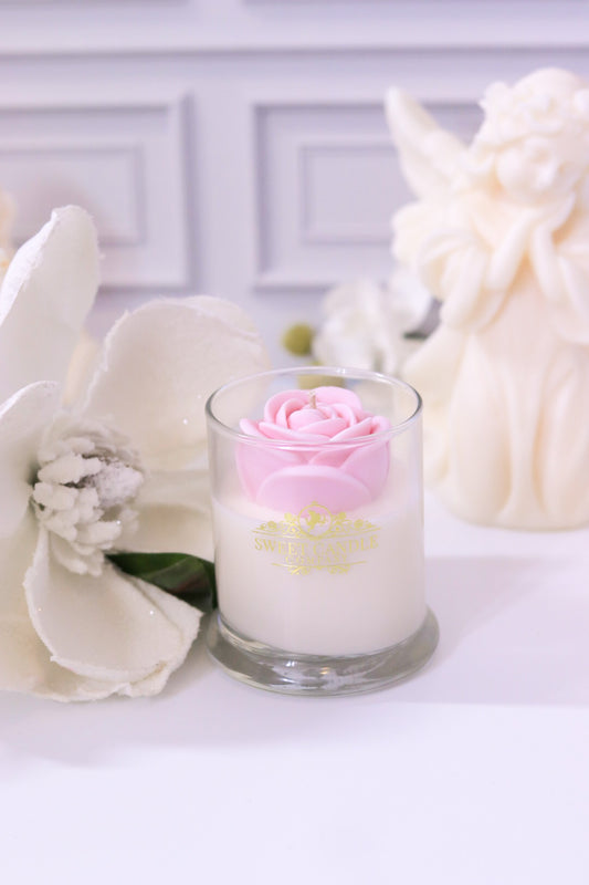 Pink Flower Candle