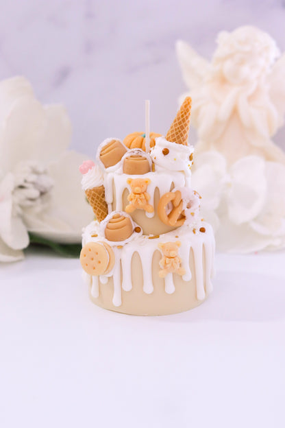 Decorative Cinnamon Bun Two-Tier Cake Candle