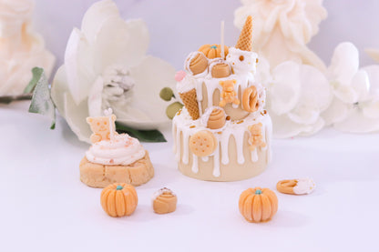 Decorative Cinnamon Bun Two-Tier Cake Candle