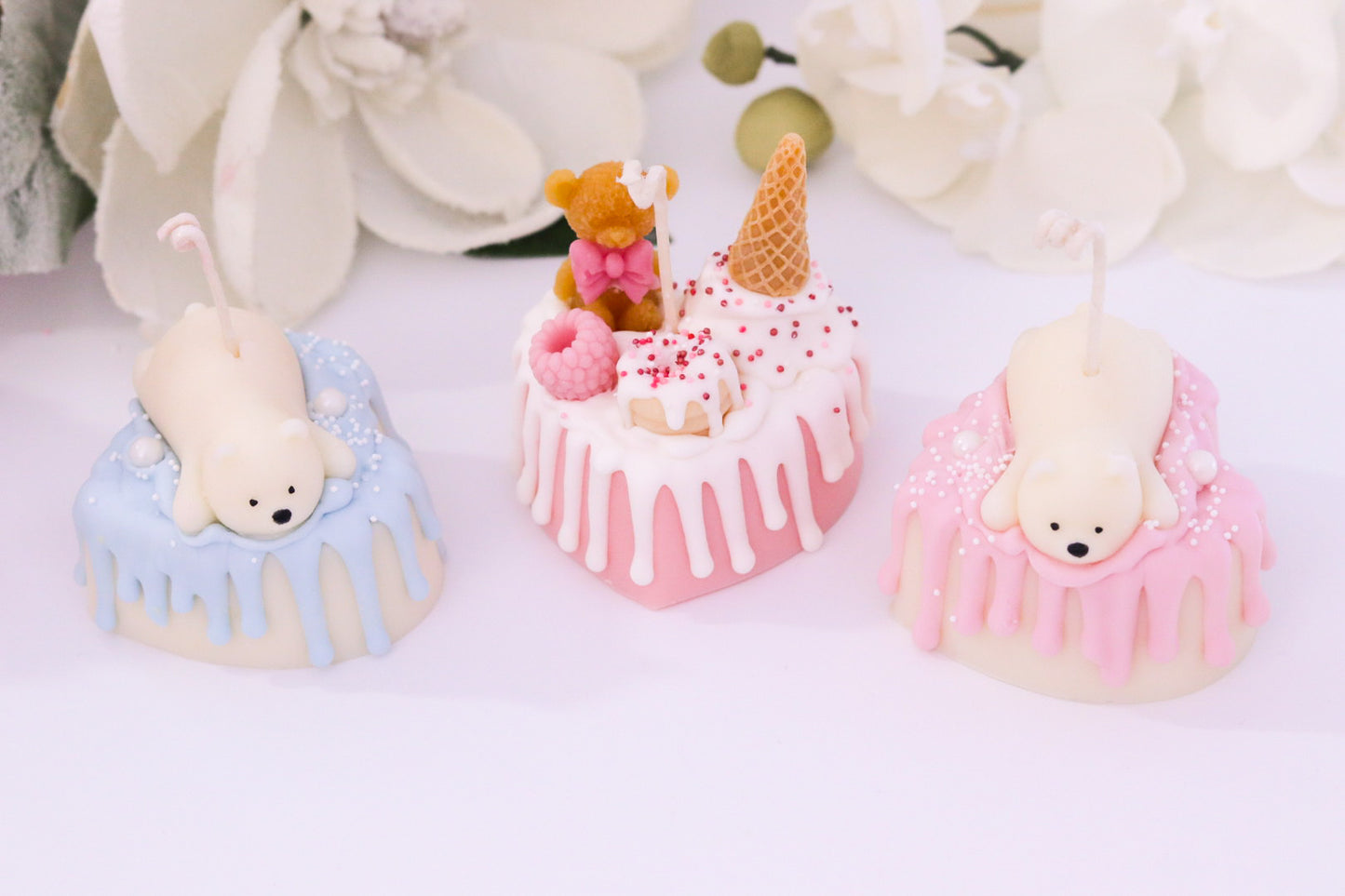 Decorative Small Heart-Shaped Cake Candle