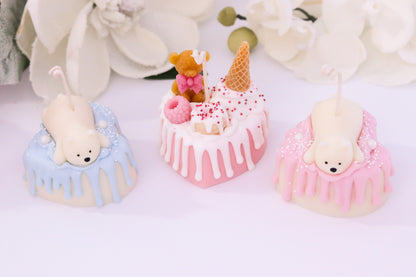 Decorative Small Heart-Shaped Cake Candle
