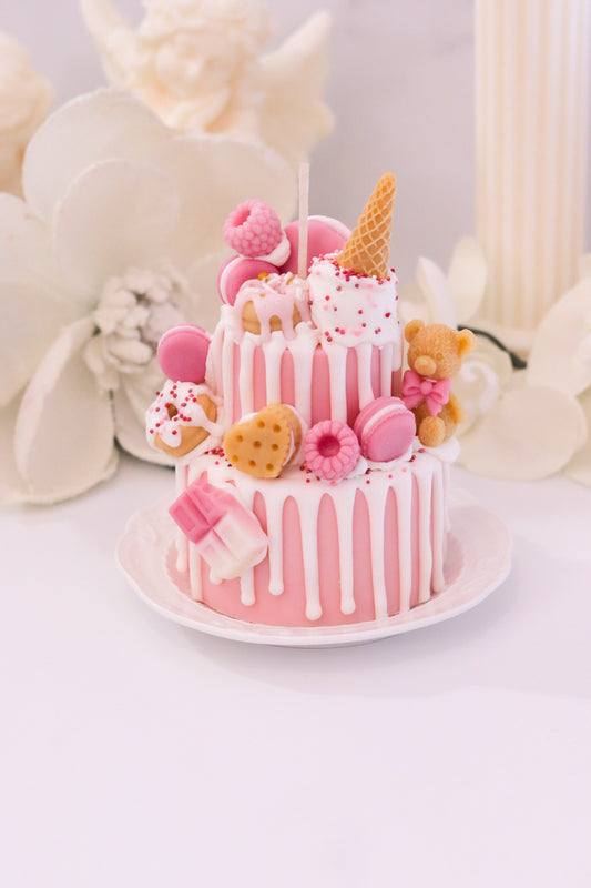 Decorative Two-Tier Cake Candle