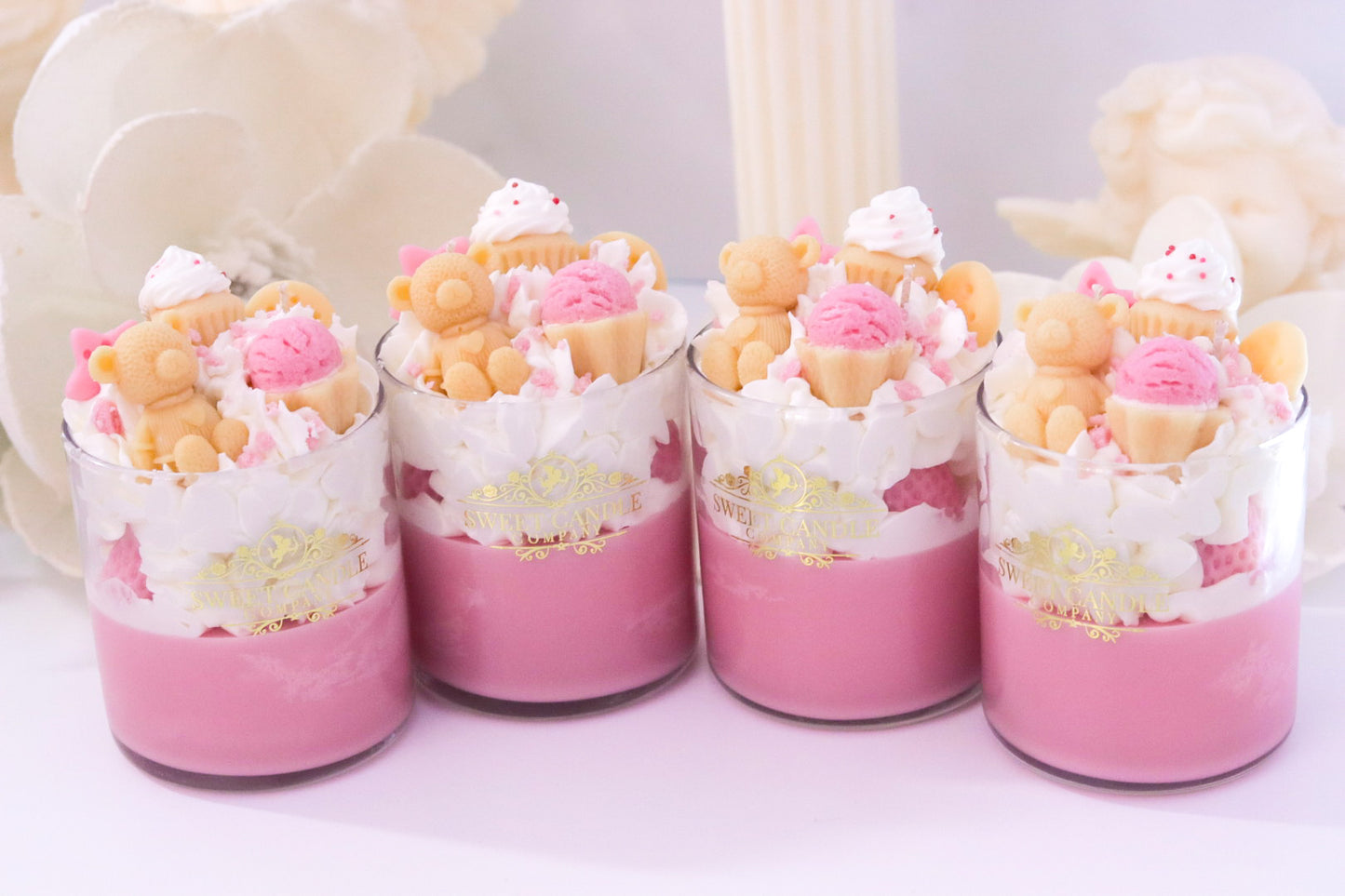 Pink Sugar Dessert Candle
