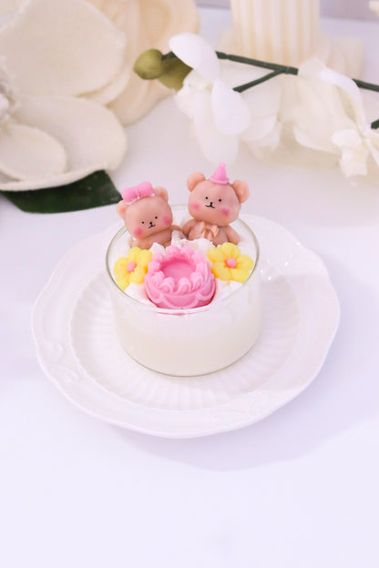 Blush Bear Dessert Candle