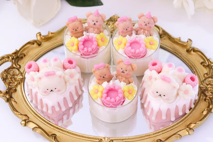 Blush Bear Dessert Candle