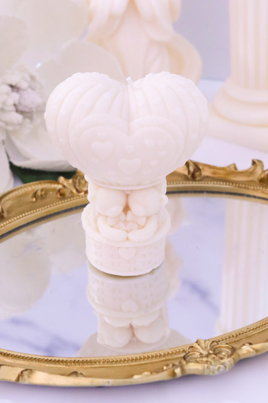 Heart Air Balloon Bears Candle